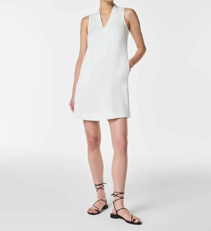 Airessentials Mini Dress In White Fashionable Lace-Trim Mini Dress