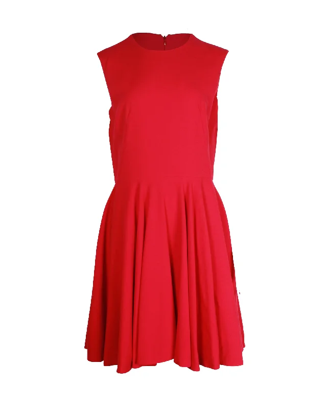 Alexander McQueen Mini Dress In Red Acetate Modern Satin Mini Dress