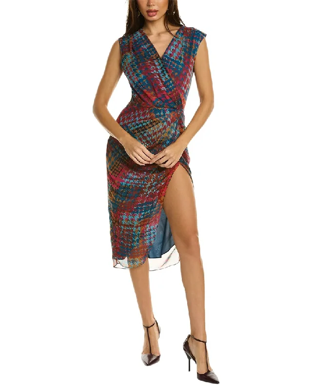 Amanda Uprichard Roma Midi Dress Comfortable Geometric Print Midi Dress