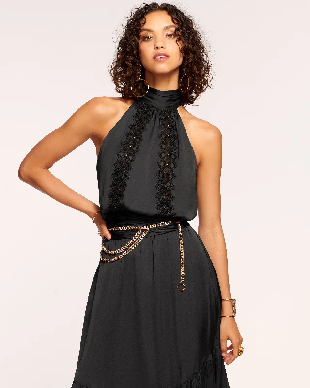 Amira Embellished Midi Dress Chic Off-Shoulder Midi Dress