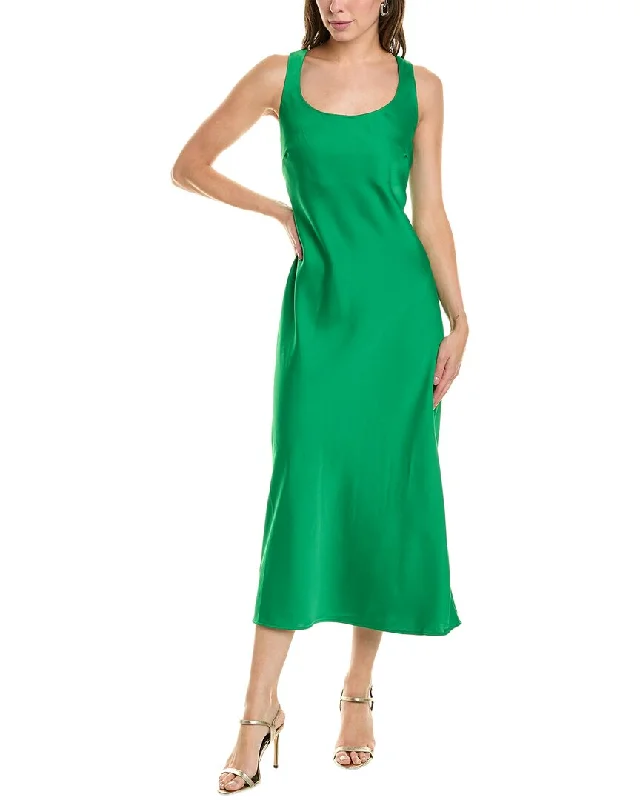 Anne Klein Bias Slip Midi Dress Comfortable Ribbed Midi Dress