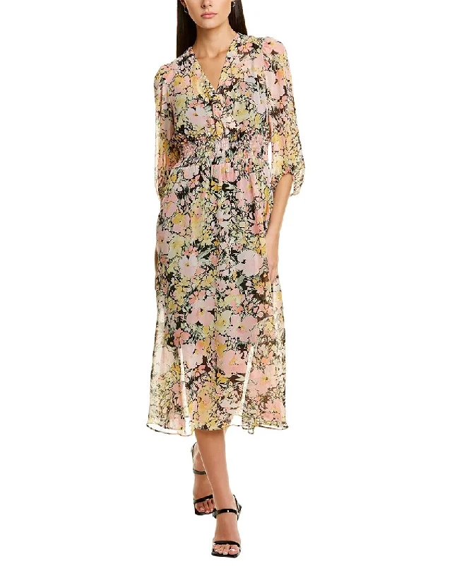 Anne Klein Printed Midi Dress Stylish Button-Up Midi Dress