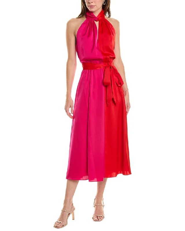 Anne Klein Twisted Neck Halter Midi Dress Fashionable Pencil Midi Dress