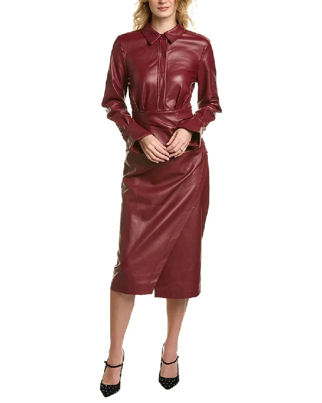 Avec Les Filles Pleated Midi Dress Cozy Knit Midi Dress