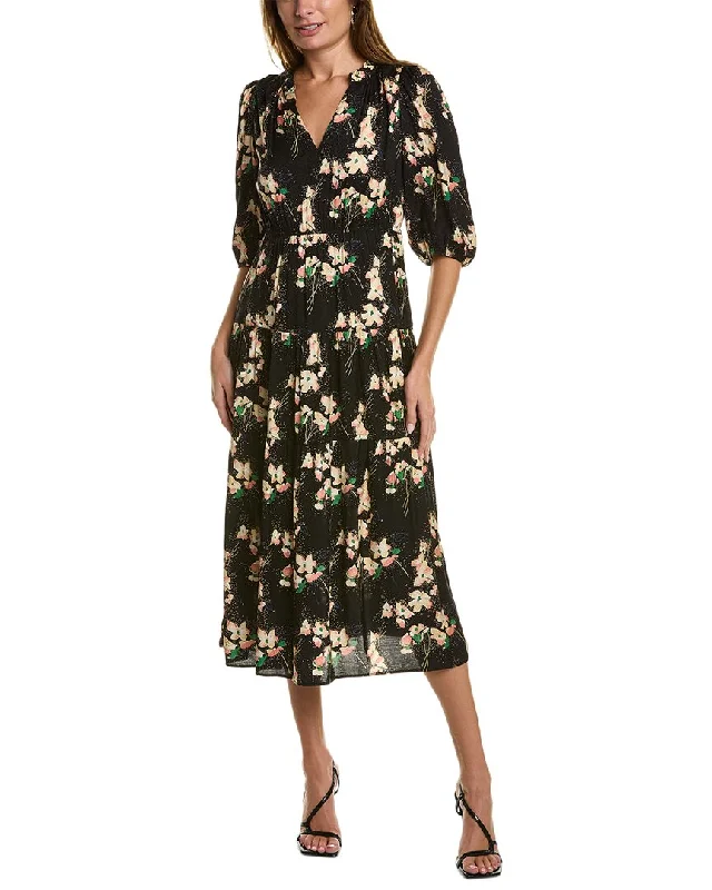 ba&sh Tiered Midi Dress Fashionable Plaid Midi Dress