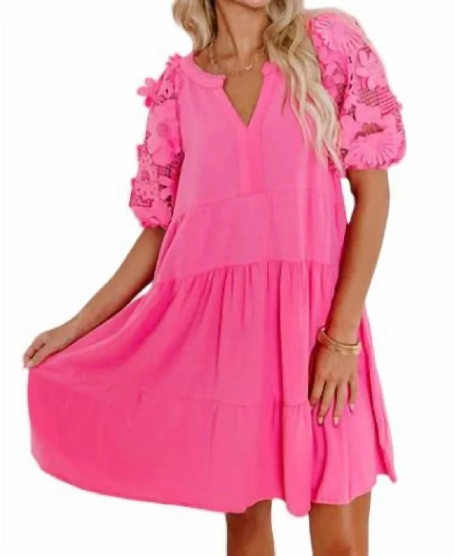 Babydoll Mini Dress In Bubblegum Pink Elegant Satin Mini Dress