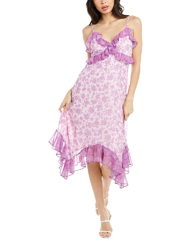 BCBGeneration Ruffle Midi Dress Stylish Cold Shoulder Midi Dress