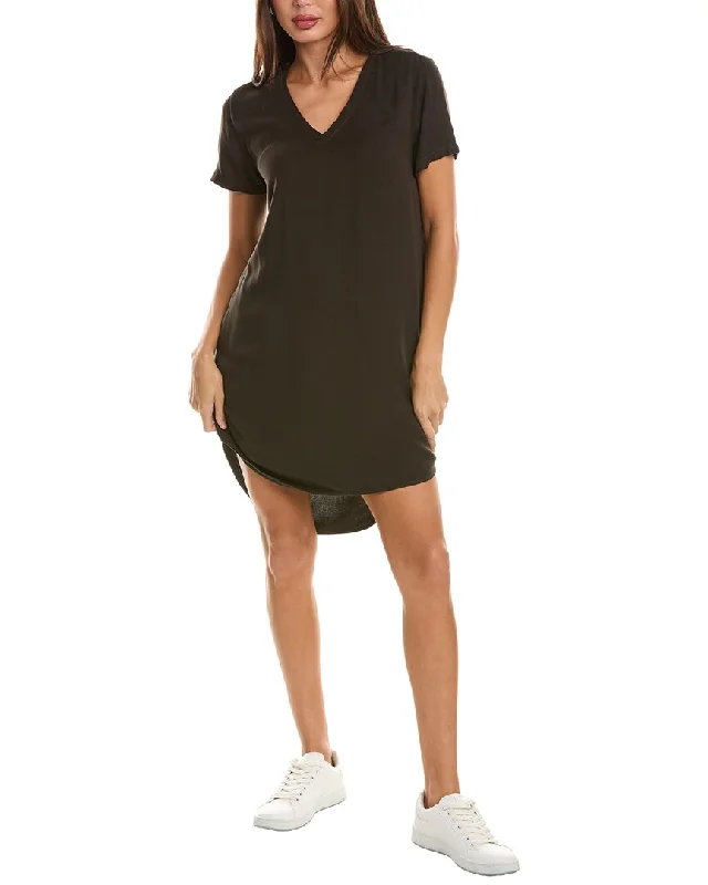 Bella Dahl V Neck Mini Dress Cozy Long Sleeve Mini Dress
