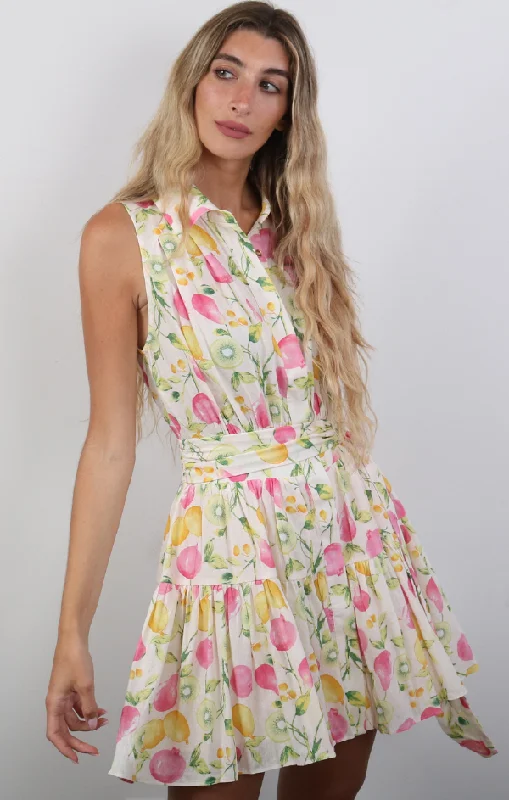 Belted Button Front Mini Dress Cozy A-Line Mini Dress
