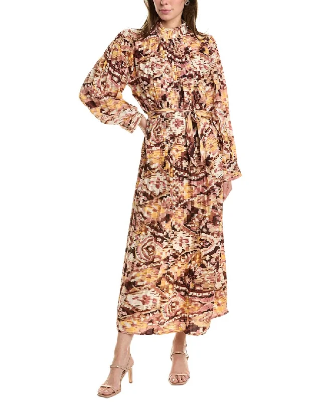 Beulah Accordion Pleated Midi Dress Cozy T-shirt Midi Dress