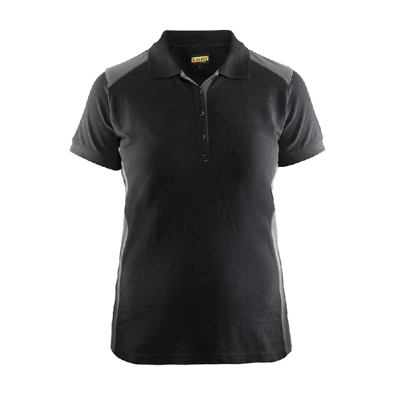 Blaklader 3390 Women's Polo Shirt Black / Grey Elegant Silk Short Shirt