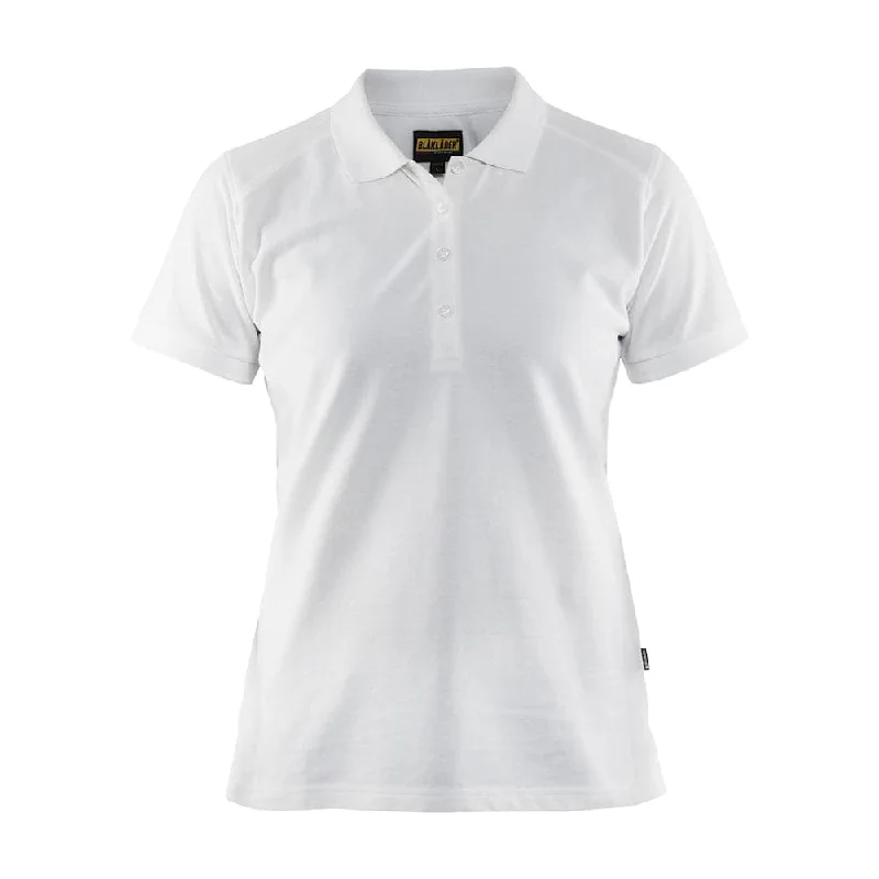 Blaklader 3390 Women's Polo Shirt White Stylish Split-Hem Short Shirt
