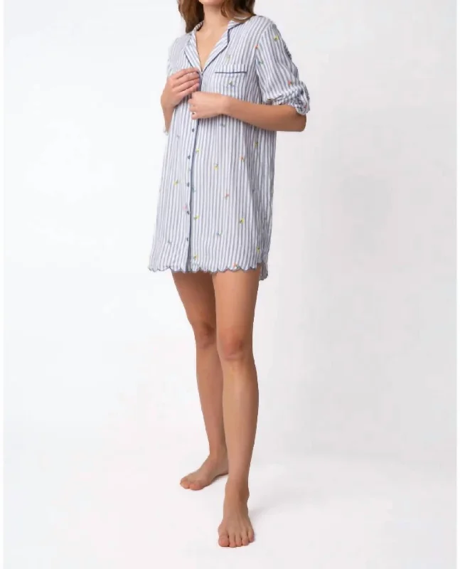 Build Buttercup Night Shirt Mini Dress In Ivory Casual High-Waist Mini Dress