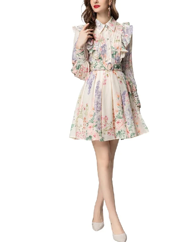 BURRYCO Mini Dress Comfortable Fit-and-Flare Mini Dress