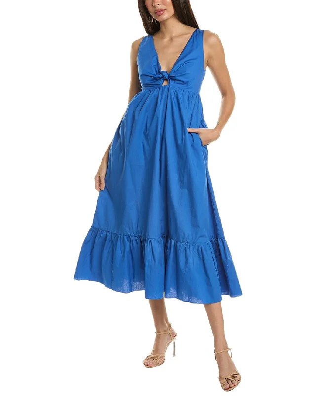 CAARA Plaza Midi Dress Comfortable Empire Waist Midi Dress