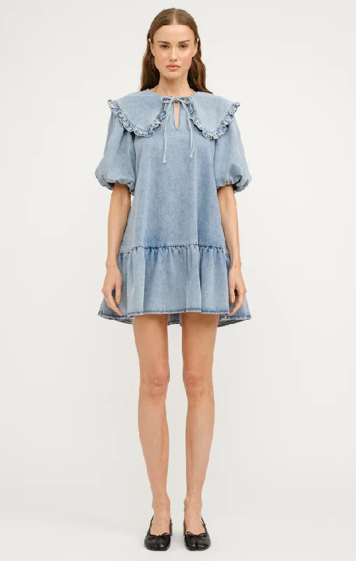 Cecilie Puff Sleeve Mini Dress Elegant Sequin Mini Dress