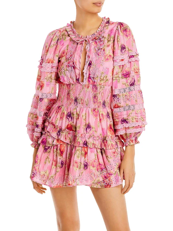 Clarkie Womens Daytime Short Mini Dress Comfortable Casual Mini Dress
