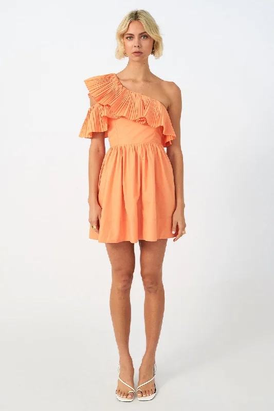 Sovere - Bliss Mini Dress in Soft Orange Stylish Spaghetti Strap Mini Dress