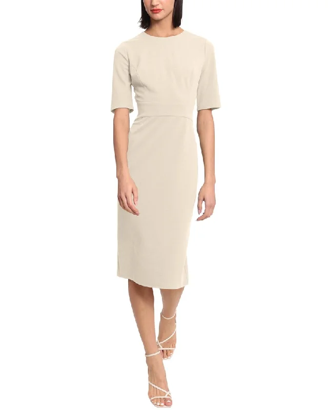 Donna Morgan Scuba Crepe Long Sleeve Mini Dress Cozy Satin Mini Dress