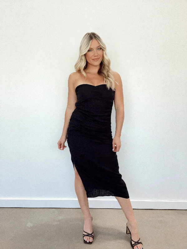 Drinks On Me Midi Dress Trendy Tiered Hem Midi Dress