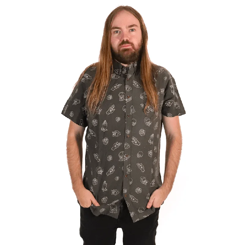 Mixed Decal Short Sleeve Shirt Relaxed Fit Short Tunic
