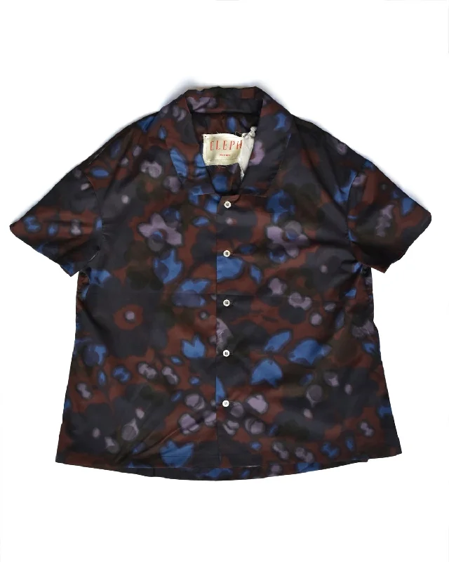 ELEPH Fuzzy Flower Shirt Stylish Printed Short Shirt