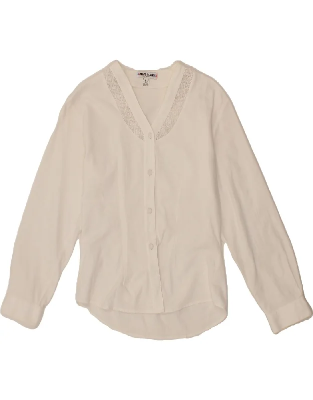 ENARA CAMICECE Womens Shirt Blouse UK 12 Medium White Cotton Modern Fit Short Sleeve ENARA CAMICECE Womens Shirt Blouse UK 12 Medium White Cotton Modern Fit Short Sleeve
