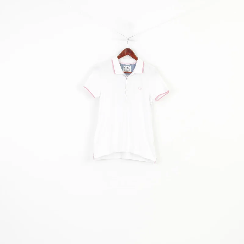 Etirel Women M Polo Shirt White Summer Short Sleeve Cotton Classic Top Trendy Turtleneck Short Shirt Etirel Women M Polo Shirt White Summer Short Sleeve Cotton Classic Top Trendy Turtleneck Short Shirt