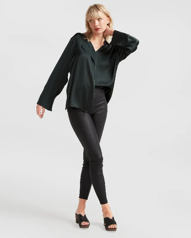 Gemini Waterfall Shirt - Dark Green Fashionable Plaid Short Sleeve
