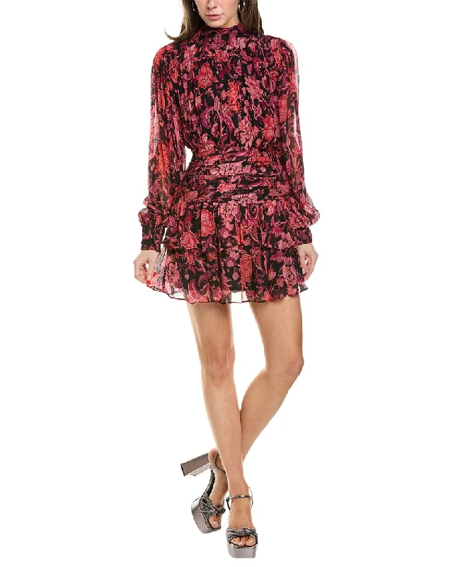 Hemant & Nandita Ruched Mini Dress Trendy Off-Shoulder Dress Mini