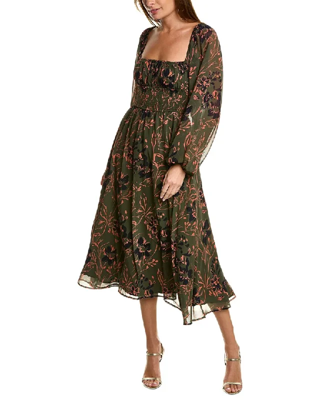 Hutch Phoenix Midi Dress Cozy Ribbed Knit Midi Dress