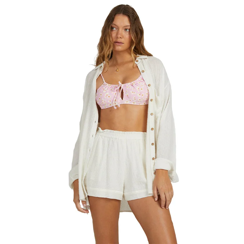 In The Tide Striped Button-Down Shirt Comfortable Stretch Short Shirt