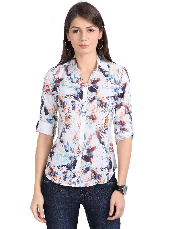 James Digital Printed Tailored Fit Shirt Comfortable Fit Short Shirt