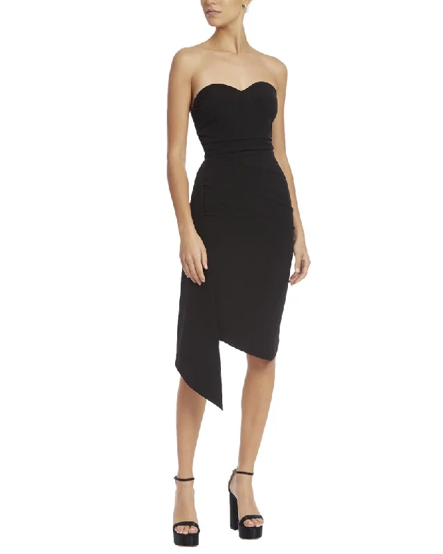 Jewel Badgley Mischka Strapless Side-Tie Mini Dress Trendy Denim Mini Dress