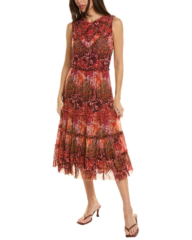 Johnny Was Josephina Midi Dress Elegant V-Neck Midi Dress