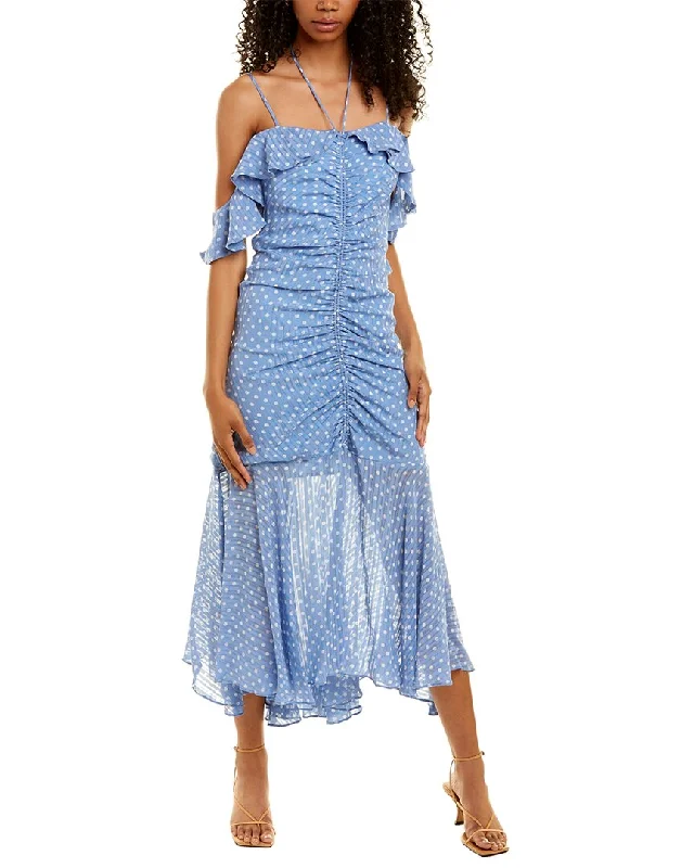 Jonathan Simkhai Naomi Silk Midi Dress Stylish Halter Neck Midi Dress