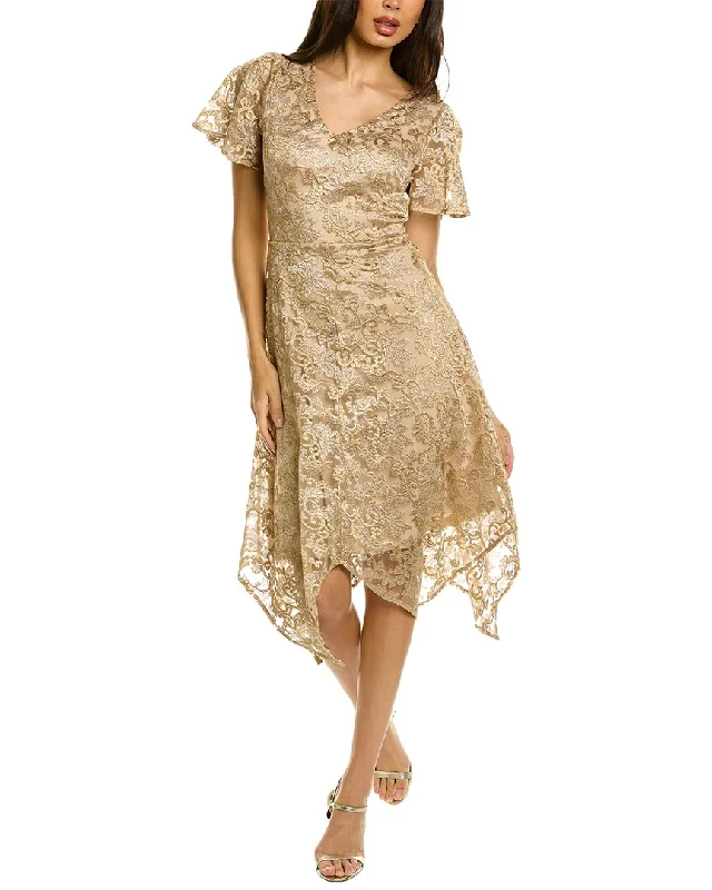 JS Collections Emerson Handkerchief Midi Dress Fashionable Pencil Midi Dress