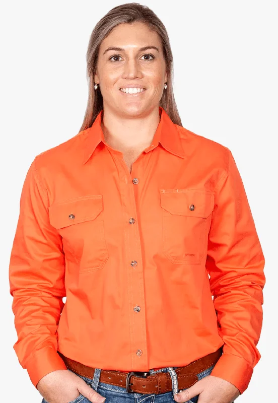 Just Country Womens Brooke Work Shirt JC50502 Fashionable Button-Front Short Sleeve