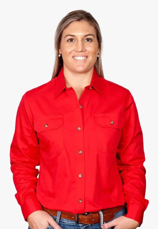 Just Country Womens Brooke Work Shirt JC50502 Trendy Turtleneck Short Shirt