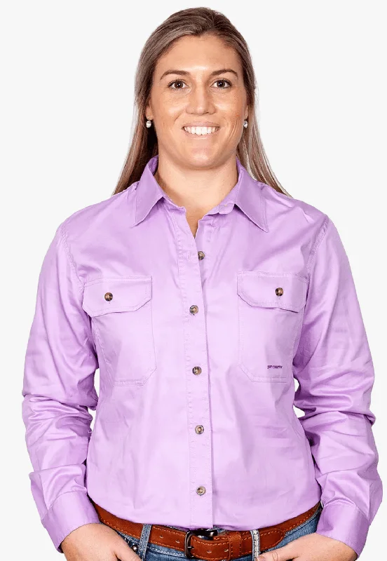 Just Country Womens Brooke Work Shirt JC50502 Fashionable Sheer Short Shirt