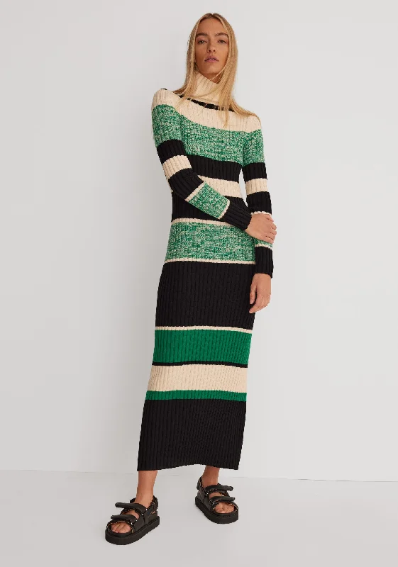 Kaia Midi Dress_Green Comfortable Draped Midi Dress
