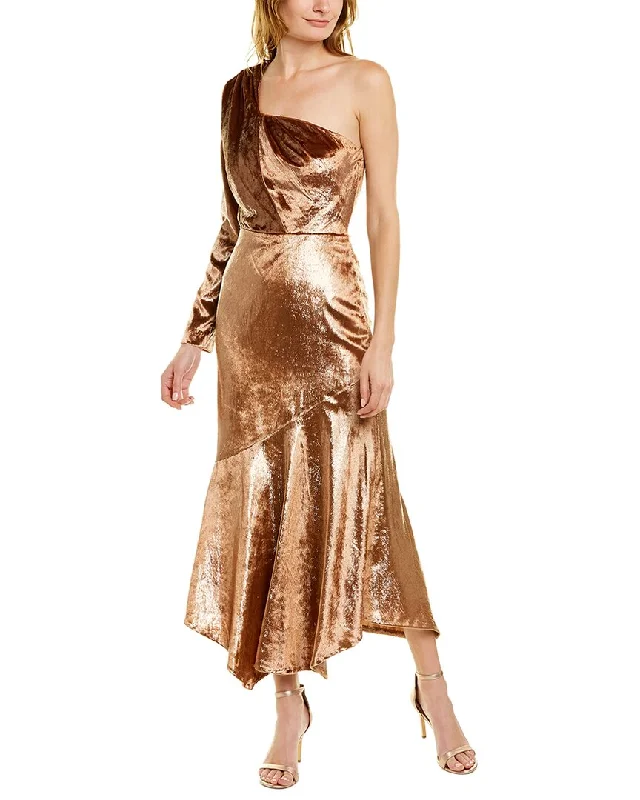 Kay Unger Delphine Midi Dress Comfortable Deep V Midi Dress