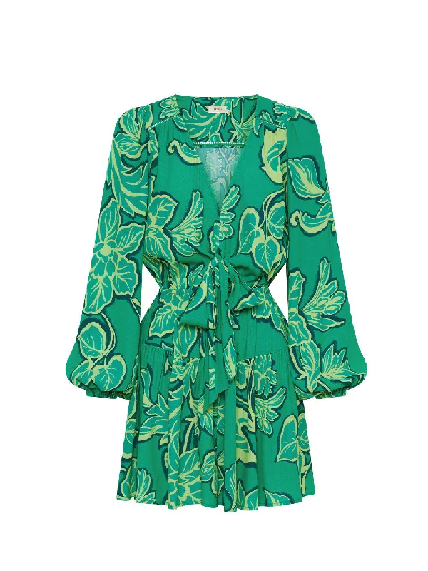 Kivari - Fiora Tie Front Mini Dress in Fiora Casual Mini Dress with Pockets