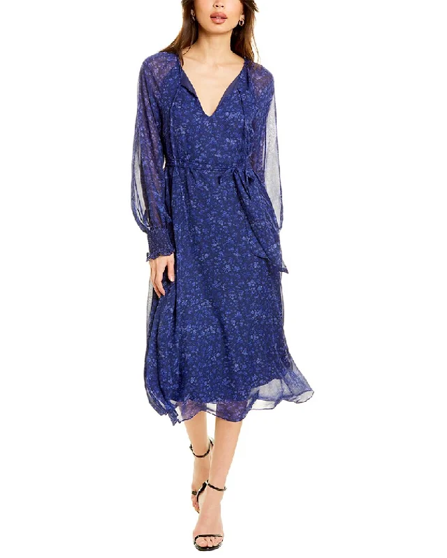 Laundry by Shelli Segal Long Sleeve Flora Midi Dress Stylish Animal Print Midi Dress