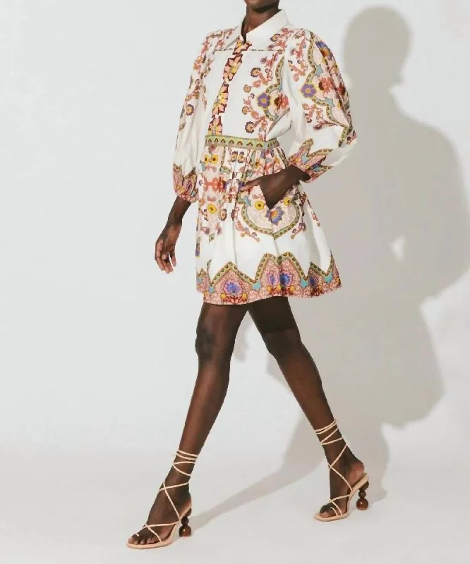 Leigh Mini Dress In Lagos Print Comfortable Bodycon Mini Dress