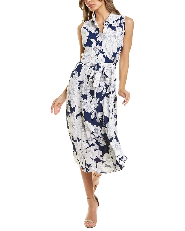 London Times Bubble Crepe Midi Dress Stylish Midi Dress with Cuffs
