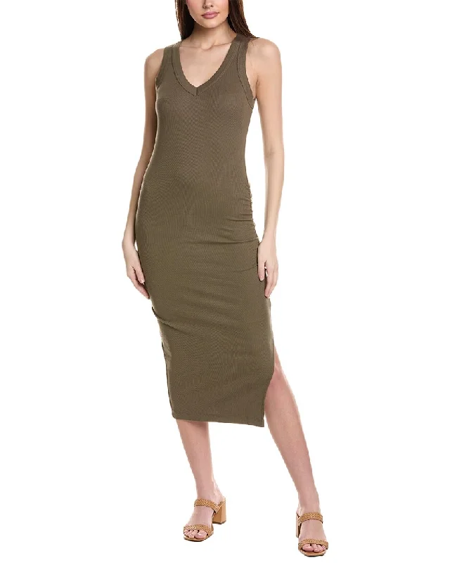 Michael Stars Lori Midi Dress Elegant Maxi-Midi Hybrid Dress