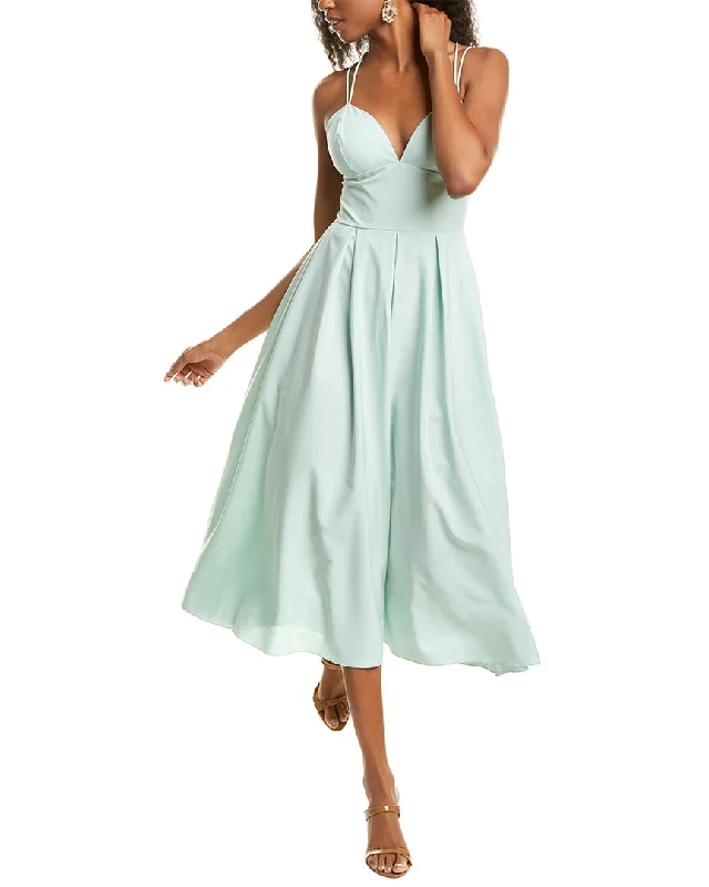 Michele Laperle Pleated Midi Dress Trendy Ruched Side Midi Dress