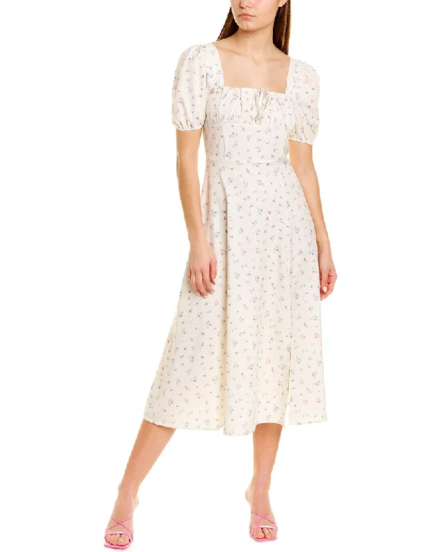 Moonsea Square Neck Midi Dress Trendy Square Neck Midi Dress