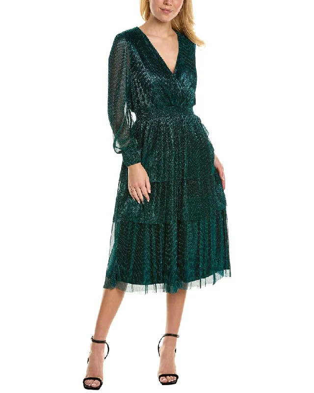 O.P.T. Shimmer Midi Dress Elegant Maxi-Midi Hybrid Dress